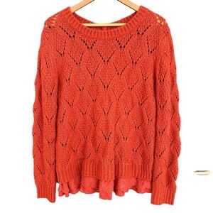 Anthropologie Lili’s closet Lace bottom sweater S good used condition